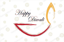 a happy diwali greeting card with a candle on it