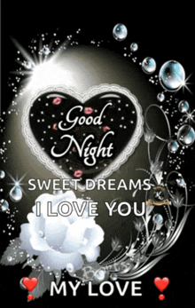 a good night sweet dreams i love you card