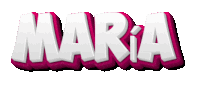 the name maria is written in white and pink