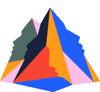 a colorful pyramid with a white background and a few different colors