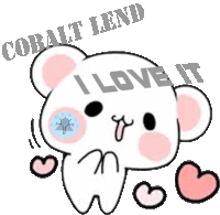 a drawing of a teddy bear with the words " cobalt lend " above it