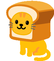 a cat wearing a slice of bread on its head