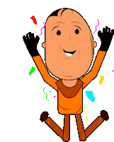 a cartoon of a man jumping in the air