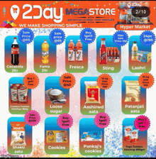 a 2 day megastore advertisement shows a variety of items for sale