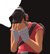 a person wearing headphones and a red shirt is covering their face with their hands