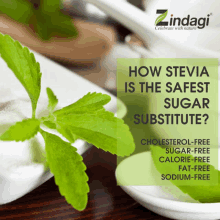 stevia is the safest sugar substitute for cholesterol free sugar-free calorie-free fat-free and sodium-free