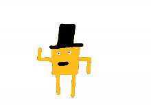 a cartoon character wearing a black top hat