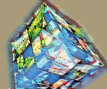 a painting of a cube with masters written on the top