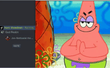 a screenshot of patrick from spongebob squarepants with the words hunt showdown on the bottom