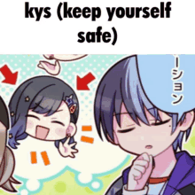 a picture of a boy and a girl with the words kys ( keep yourself safe )