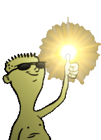 a cartoon character wearing sunglasses is giving a thumbs up sign