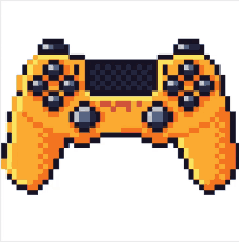 a pixel art illustration of a video game controller