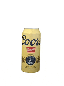 a can of coors banquet beer is sitting on a white background