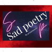 a sign that says sad poetry by priyankamahi