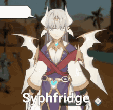 a video game character named syphfridge with a speech bubble