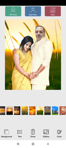 a woman in a yellow saree is standing next to a man in a white shirt ..