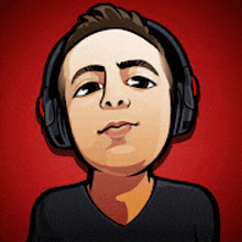 a cartoon of a young man wearing headphones