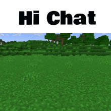 a screenshot of a video game with the words hi chat above it