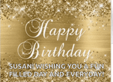 a birthday card for susan wishing her a fun filled day