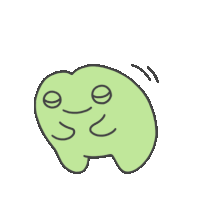 a cartoon drawing of a green tooth with a face