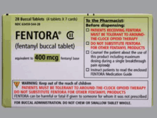 fentora is a fentanyl buccal tablet that contains 400 mg