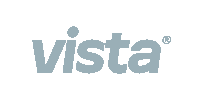 a gray vista logo with a r on the bottom