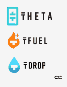 a logo for theta tfuel and tdrop is shown