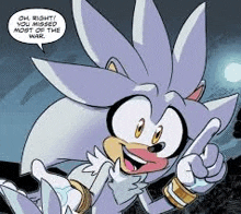 silver the hedgehog from sonic the hedgehog is giving a thumbs up sign .