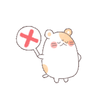 a drawing of a hamster holding a red cross sign