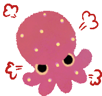 a drawing of an octopus with steam coming out of its eyes