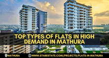 an advertisement for top types of flats in high demand in mathura