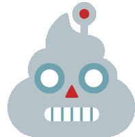 a cartoon drawing of a robot 's face with a red nose