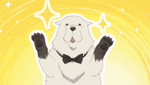 a cartoon of a polar bear wearing a bow tie with the words survival above it