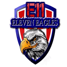 a logo for the eleven eagles with a bald eagle