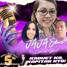 a poster for a jaja stars special guest