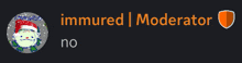 a black background with orange text that says immured | moderator