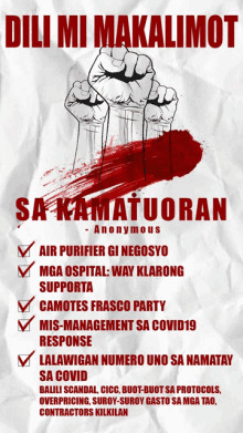 a poster that says dili mi makalimot sa kamatuoran anonymous