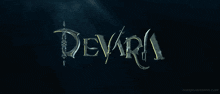 a dark blue background with the word devara on it