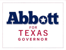 a sign for abbott for texas governor with a star on it