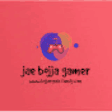 the logo for joe baju gamer is on a red background .