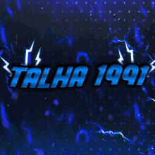 a blue background with the words talha 1997