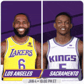 a lakers and kings basketball game is scheduled for jan 4