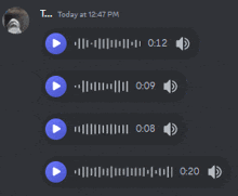 a screenshot of a chat with a person called t.