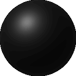 a black sphere with a white glow in the middle