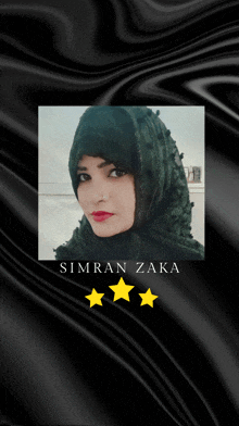 a picture of a woman with the name simran saka on it