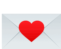 a white envelope with a red heart inside