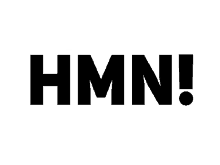 a black and white logo that says hmm on a white background