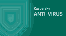 a green shield with the words `` kaspersky anti-virus '' written on it .