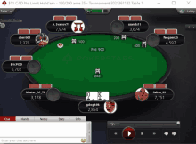 a screen shot of a poker game with players including ericpod