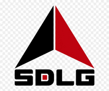 a black and red logo that says sdlg on a white background